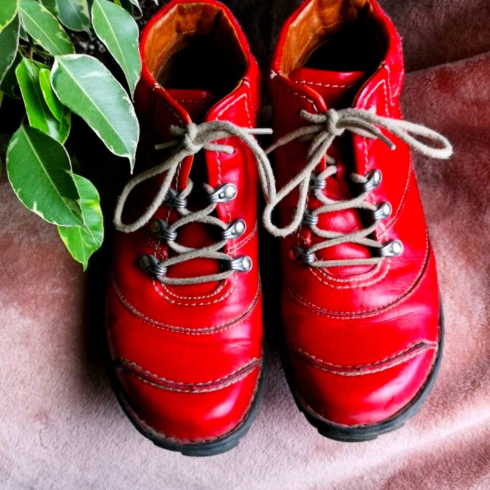 Red leather Josef Seibel shoes/boots